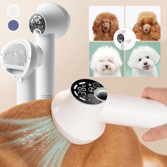 🎁Limited Time 50% OFF⏳&Free Shipping&Last Day Sale🔥Low Noise Pet Hair Dryer with Slicker Brush