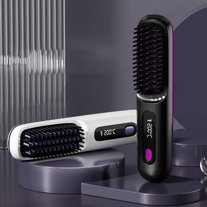 🔥🎄Christmas Hot Sale 70% Off💁‍♀️Wireless Ceramic Heating Hair Straightening Comb💇‍♀️