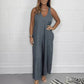 🎁2024 Big Sale🌸V-Neck Sleeveless Wide Leg Long Pants Jumpsuit