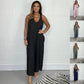 🎁2024 Big Sale🌸V-Neck Sleeveless Wide Leg Long Pants Jumpsuit