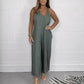 🎁2024 Big Sale🌸V-Neck Sleeveless Wide Leg Long Pants Jumpsuit