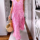 💐Spring Sale 50% OFF⭐V-neck Printed Short-sleeved Long Dress