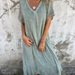 🔥Hot Sale 49% OFF🔥Women's Loose V-neck Cotton Linen Dress