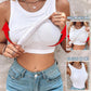 🔥LAST DAY SPECIAL PRICE: ￡11.99!!🔥Ribbed Stretchy Tank Top with Shelf Bra