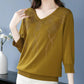 🎁Nice Gift! 🎁Women’s Vintage V-neck Beaded Pullover Shirt