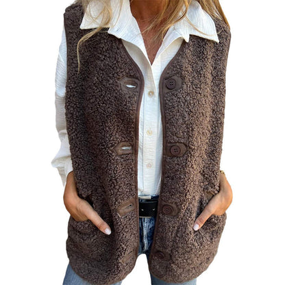 🎁Hot Sale🔥Women's Fall Button Down Short Warm Vest