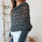 💝Gift Idea Hot sale 49% OFF🔥Women’s Knitted Cut-Out Shawl Poncho Wrap