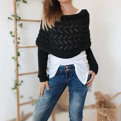 💝Gift Idea Hot sale 49% OFF🔥Women’s Knitted Cut-Out Shawl Poncho Wrap