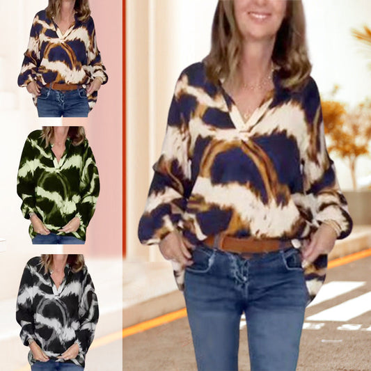 🔥HOT SALES 49% OFF🌷Casual Print V Neck Leopard Blouse