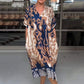 🌺Mother's Day UP TO 50% OFF!!🔥Printed V Neck Loose Midi Dress