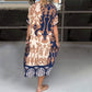🌺Mother's Day UP TO 50% OFF!!🔥Printed V Neck Loose Midi Dress