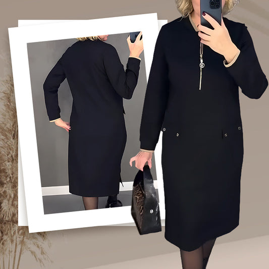 🔥Hot Sale 40% OFF✨ 50%OFF Women's Elegant Black Long-Sleeve Dress