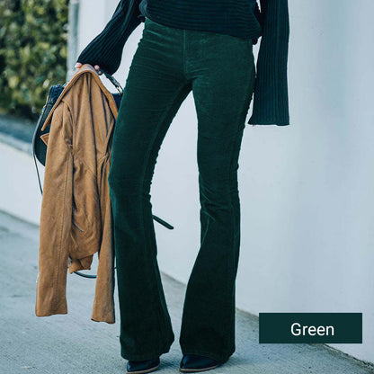 🔥2025 New Arrivals✨High Waist Slim Micro Corduroy Elastic Waist Lounge Pants