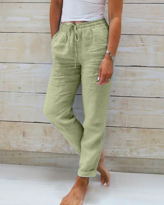 🌟LAST DAY SPECIAL PRICE: ￡11.99!!🌟Women's Elastic Waist Cotton Linen Casual Pants