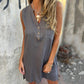 💖Big price reduction! 🔥💖Women's Sleeveless Button Pocket V-Neck Dress
