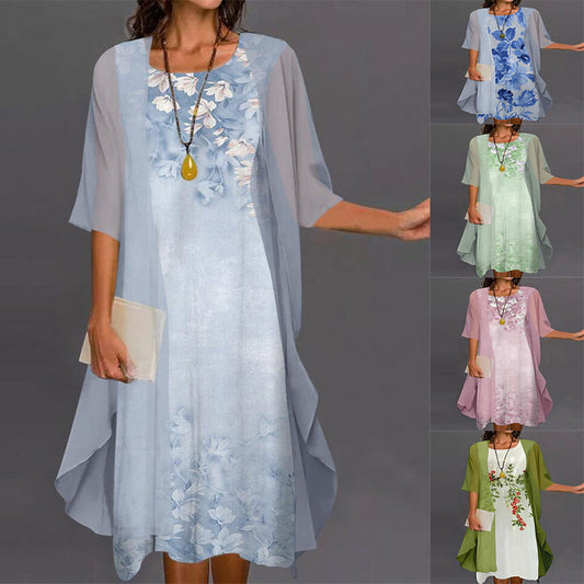 🔥Limited time promotion 49% OFF🌸Elegant Floral Print Dress Ensemble
