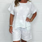 💖Hot Sales-50% OFF✨Casual Printed Cotton-Linen Short Sleeve Shorts Set