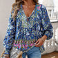 💖Hot Sales-50% OFF✨Women's Fashion Printed v-Neck Long Sleeve Shirt