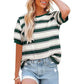 💕HOT SALE 50% OFF👕Women's Casual Striped Color Block T-Shirt👕