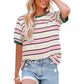💕HOT SALE 50% OFF👕Women's Casual Striped Color Block T-Shirt👕