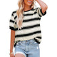 💕HOT SALE 50% OFF👕Women's Casual Striped Color Block T-Shirt👕