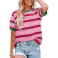 💕HOT SALE 50% OFF👕Women's Casual Striped Color Block T-Shirt👕