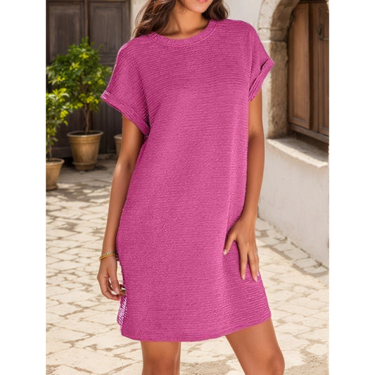 🔥2025 New-💞Women's Relaxed Roll Sleeve Pocket Dress