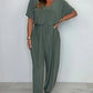 🔥Hot Sale 49% OFF💥Women's V-Neck Solid Color Loose Waisted Jumpsuit