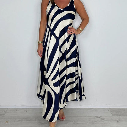 💖LAST DAY SALE 60% OFF💖Irregular Print Sleeveless Pocket Dress
