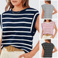 💖Last Day 50% OFF💖Women's Basic Fashion Casual Striped Sleeveless Vest T-Shirt
