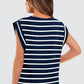 💖Last Day 50% OFF💖Women's Basic Fashion Casual Striped Sleeveless Vest T-Shirt