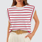 💖Last Day 50% OFF💖Women's Basic Fashion Casual Striped Sleeveless Vest T-Shirt