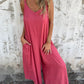 🍧Summer Hot Sale 💞Women's Casual Loose Cotton-Linen Blend Jumpsuit with Pockets and Adjustable Straps