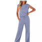 💖 Women's Casual Sleeveless Top and Drawstring Pants 2-Piece Set