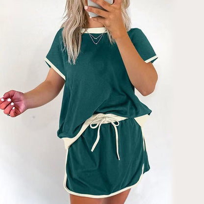 ⏰HOT SALE 50% OFF🔥Women's Casual Short Sleeve Top & Skirt Two Piece Set