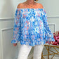 🌸 Trendy 2025 Print Blouse 🌸 One-Shoulder Chiffon Top - Women's Long Sleeves, Lightweight Fabric & Flattering Fit | Easy to Pair with Jeans or Skirts