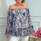 🌸 Trendy 2025 Print Blouse 🌸 One-Shoulder Chiffon Top - Women's Long Sleeves, Lightweight Fabric & Flattering Fit | Easy to Pair with Jeans or Skirts