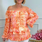 🌸 Trendy 2025 Print Blouse 🌸 One-Shoulder Chiffon Top - Women's Long Sleeves, Lightweight Fabric & Flattering Fit | Easy to Pair with Jeans or Skirts