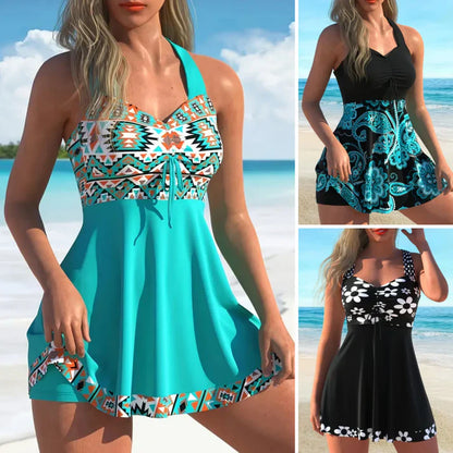 💃Final Hours Flash Sale ￡13.99!!✨Strap Top & Fitted Swim Shorts Separable Swimsuit
