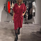 🎁2025 Big Sale🎁💥Women's Stylish V-Neck Glitter Midi Dress
