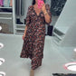 💜Time-limited Special 60%OFF⏰V-neck Printed Maxi Dress with 3/4 Sleeves