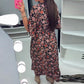 💜Time-limited Special 60%OFF⏰V-neck Printed Maxi Dress with 3/4 Sleeves