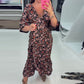 💜Time-limited Special 60%OFF⏰V-neck Printed Maxi Dress with 3/4 Sleeves