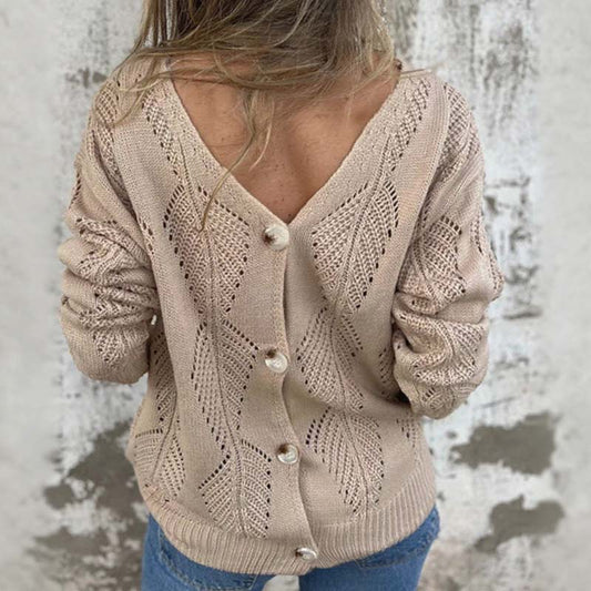 💕HOT SALE 49% OFF🌷Reversible Hollow Pattern V-Neck Sweater