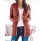 💐Autumn Big Sale-50% Off💕Women's Fall Casual Long Sleeve Button Down Open Front Cable Knit Cardigan