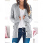 💐Autumn Big Sale-50% Off💕Women's Fall Casual Long Sleeve Button Down Open Front Cable Knit Cardigan