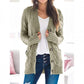 💐Autumn Big Sale-50% Off💕Women's Fall Casual Long Sleeve Button Down Open Front Cable Knit Cardigan