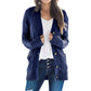 💐Autumn Big Sale-50% Off💕Women's Fall Casual Long Sleeve Button Down Open Front Cable Knit Cardigan