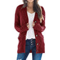 💐Autumn Big Sale-50% Off💕Women's Fall Casual Long Sleeve Button Down Open Front Cable Knit Cardigan