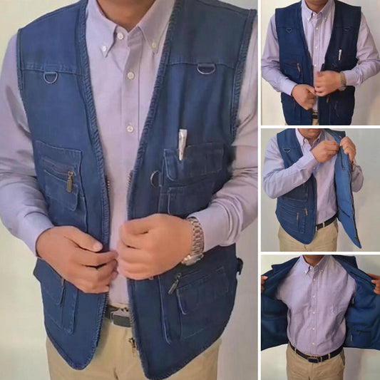 🔥HOT SALE 49% OFF -Men's Cotton Denim Vest-Plush Lining & Unlined Styles